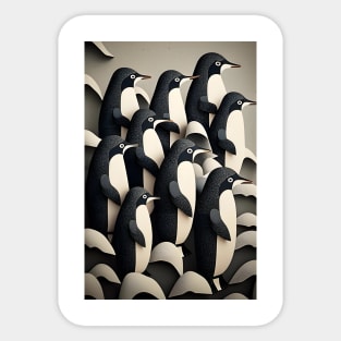 The March of the Penguins - Inuit Art Sticker